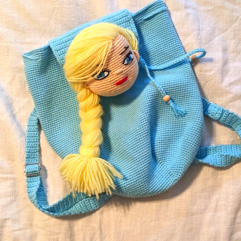 Knitted Elsa backpack Frozen girls